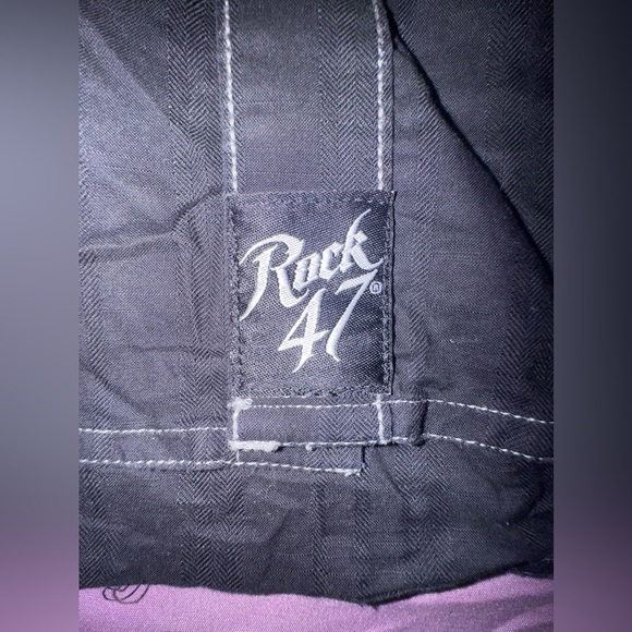 Wrangler Men's ROCK 47 Embroidered Yoke Black Ember Western Snap Shirt Sz M EUC - Picture 7 of 14